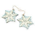 Glittered Snowflake Dangle Earrings
