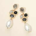 Crystal Pearl Drop Statement Earrings