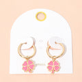 Clover Charm Drop Mini Huggie Hoop Earrings