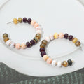 Gold Dipped Hypoallergenic Bold Beaded Hoop Earrings