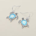 Sea Turtle Charm Drop Dangle Earrings