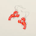 Lobster Charm Drop Dangle Earrings