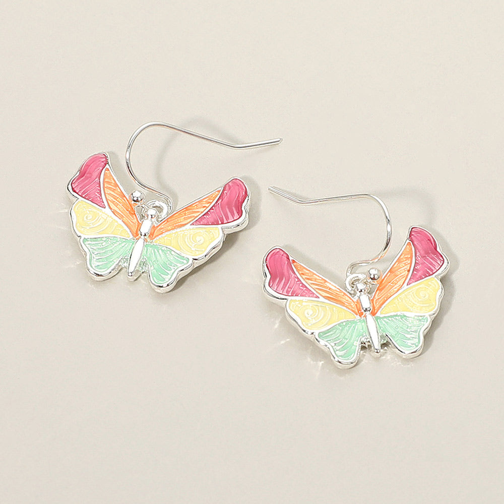 Butterfly Charm Drop Dangle Earrings