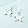 Smooth Center Accent Starfish Drop Earrings
