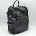 Structured Multi-Pocket Backpack with Metallic Zippers