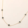 Delicate Stone Bezel Station Necklace