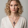 Resin Cross Pendant Cord Necklace