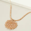 Round Beaded Pendant Statement Necklace