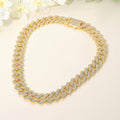Bold 20mm Rhinestone Pave Cuban Link Chain Necklace