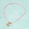 Boho Shell Pearl Charm Pendant Adjustable Cord Necklace