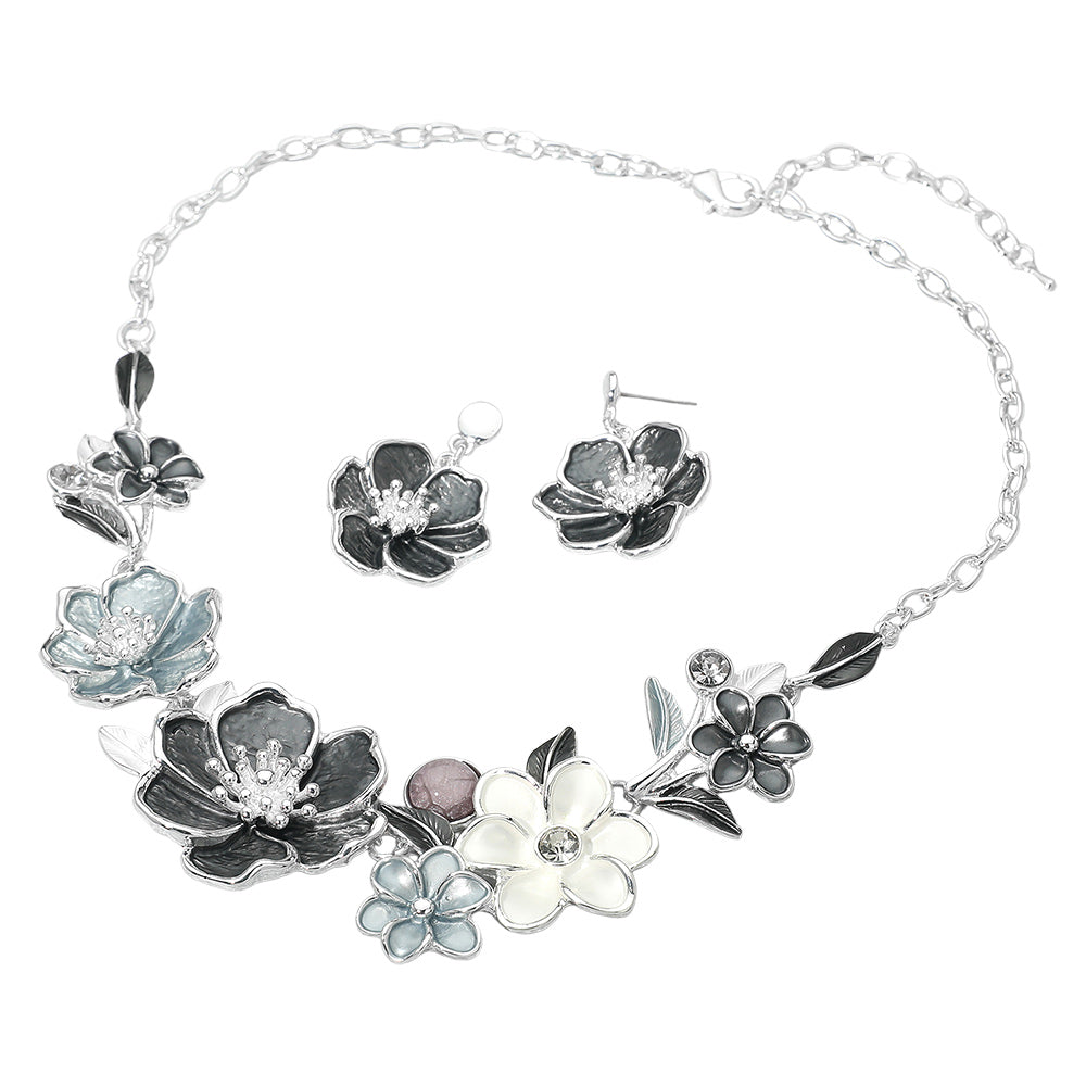 Floral Link Statement Necklace