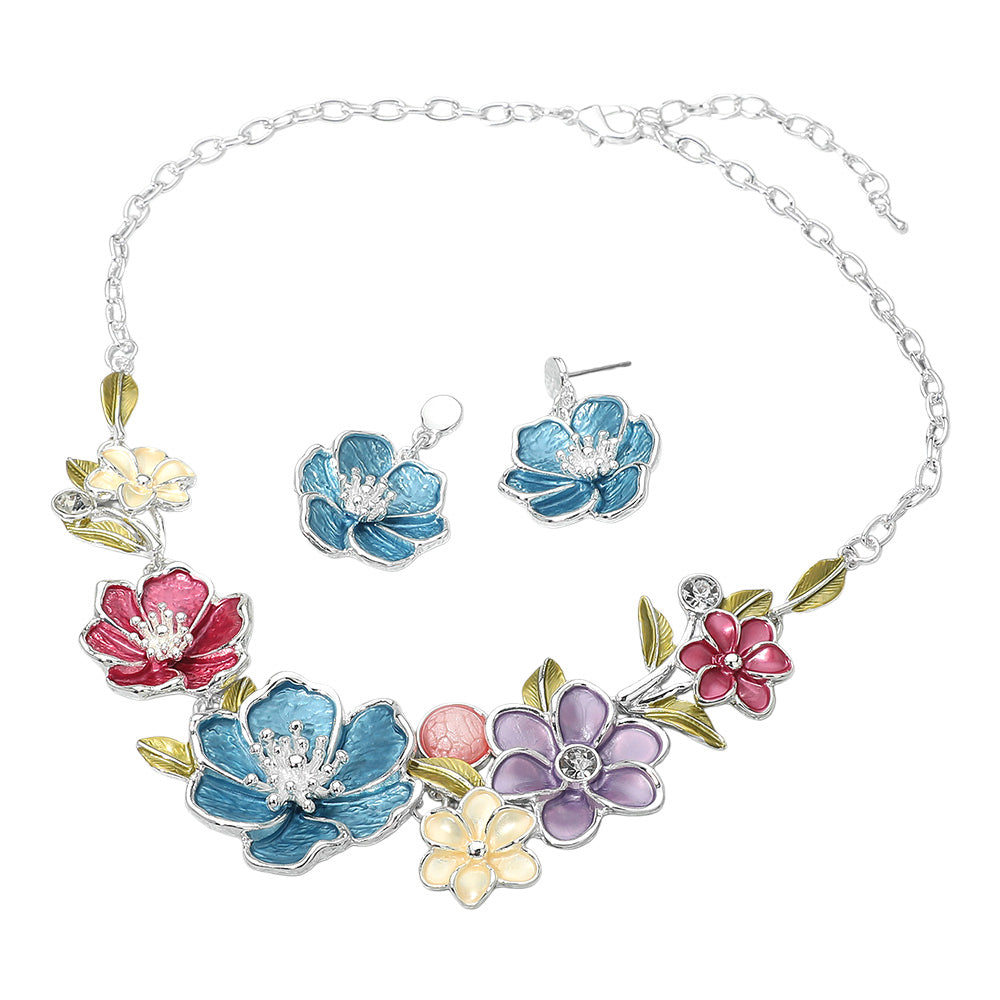Floral Link Statement Necklace