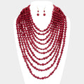 Multi Strand Faceted Beaded  Necklace