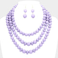 Triple Strand Beaded Bib Necklace