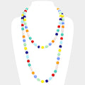 Colorful Bead Pointed Pearl Double Layered Bib Necklace