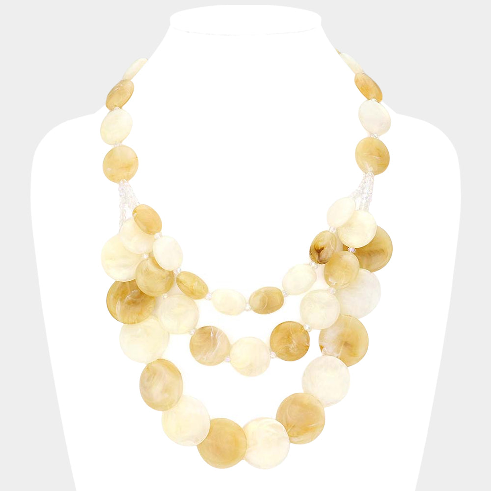Marble Beads Layered Necklace