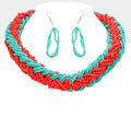 Braided Two Tone Seed Beaded Necklace