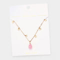 Teardrop Pendant Metal Disc Necklace