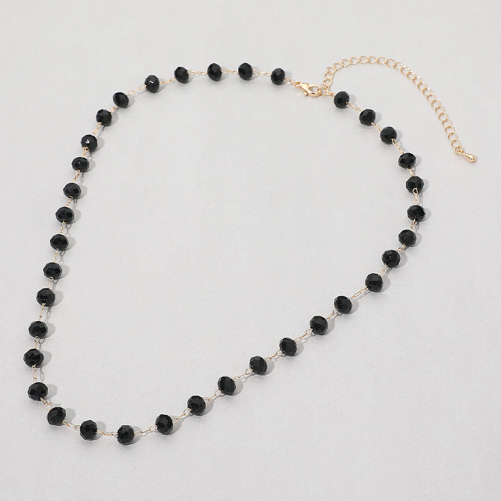 Faceted Bead Station Chain Necklace