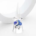 Sea Glass Metal Crab Dangle Stretch Ring