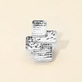 Geometric Textured Metal Accent Stretch RIng