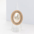 Oval Pearl Halo Stretch Ring