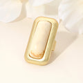 Bold Rectangular Natural Stone Stretch Ring