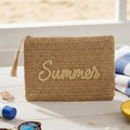 SUMMER Embroidery Woven Straw Pouch Bag