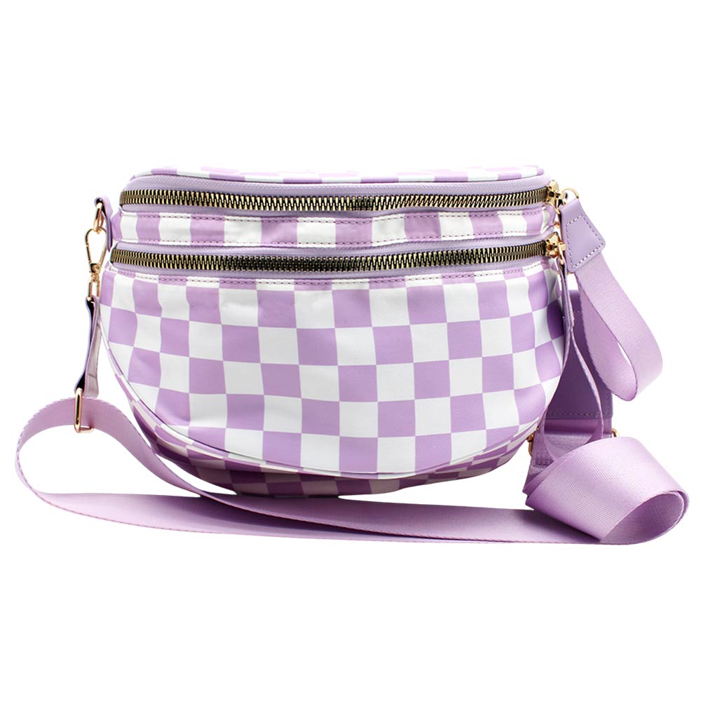 Checkered Pattern Crossbody Bag