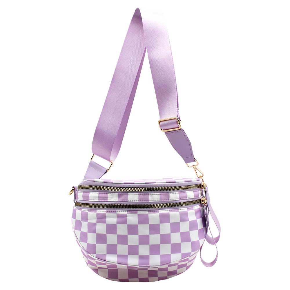 Checkered Pattern Crossbody Bag