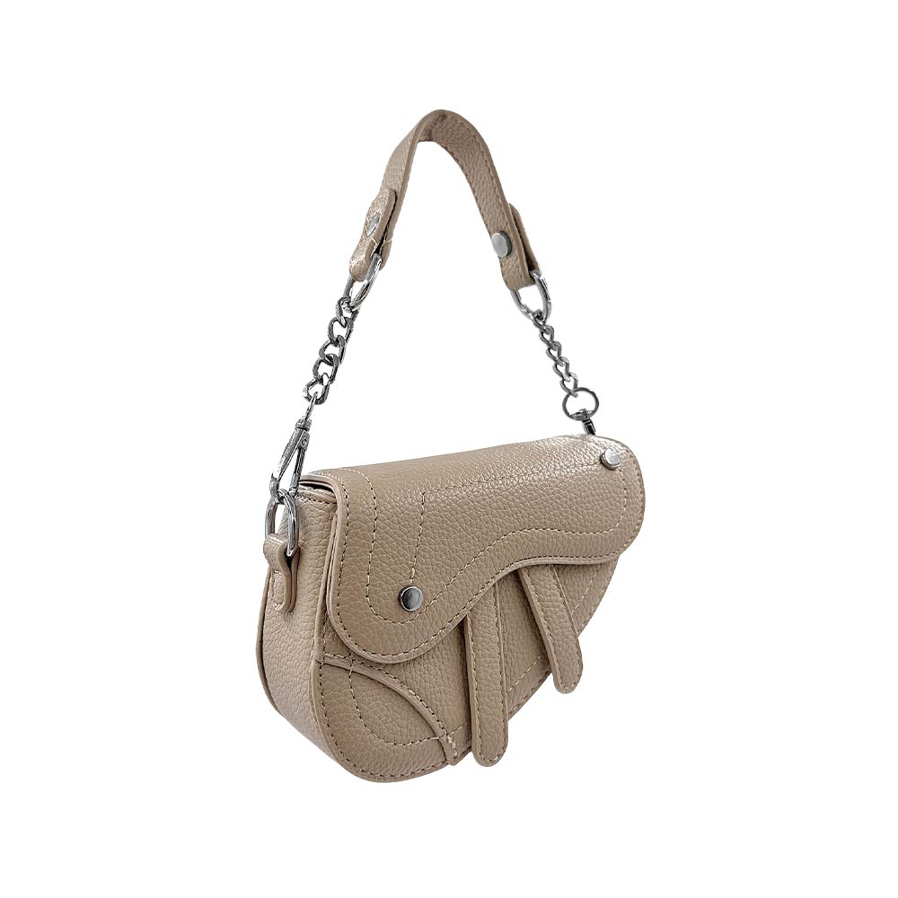 Faux Leather Mini Saddle Shoulder Crossbody Bag