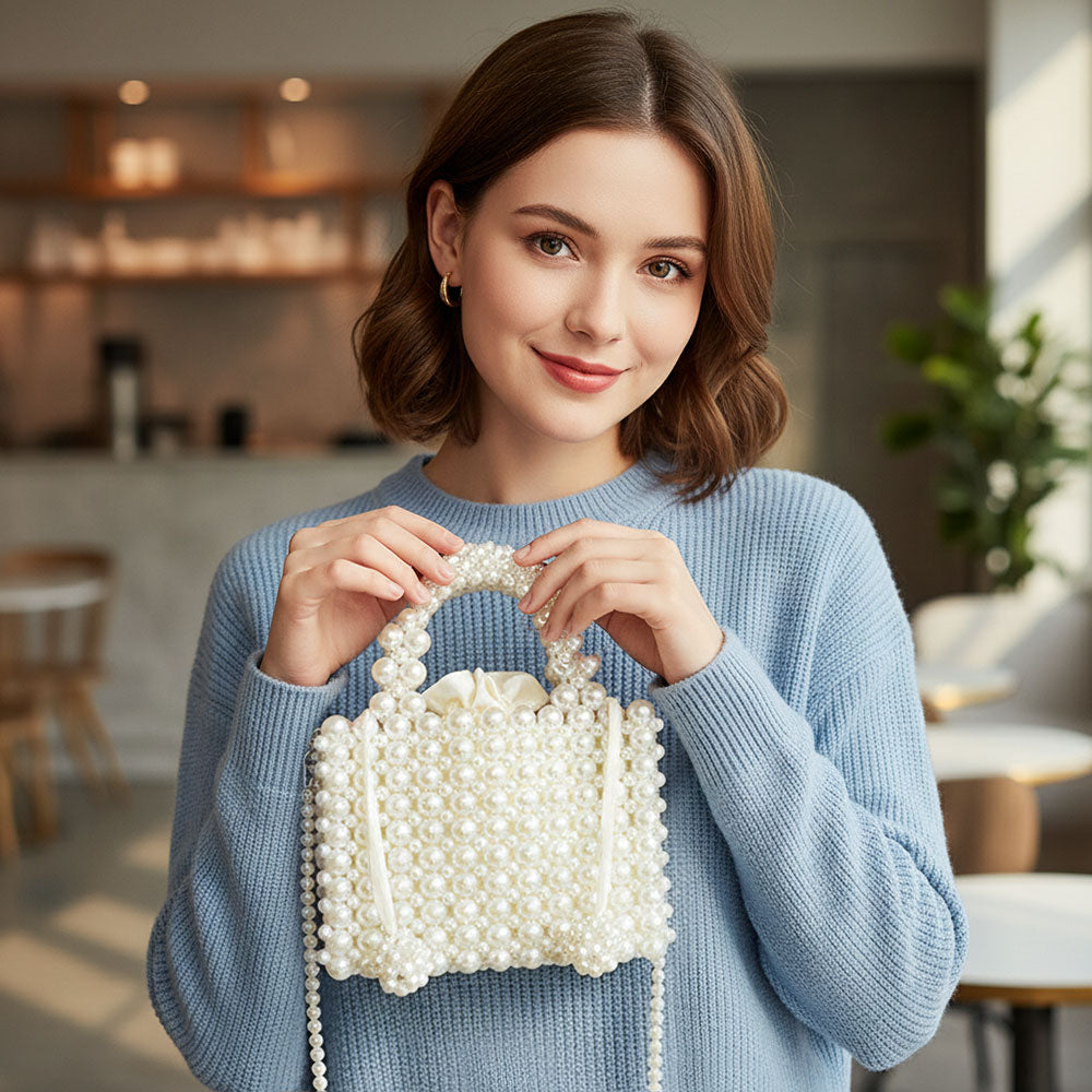 Pearl Box Top Handle Crossbody Bag