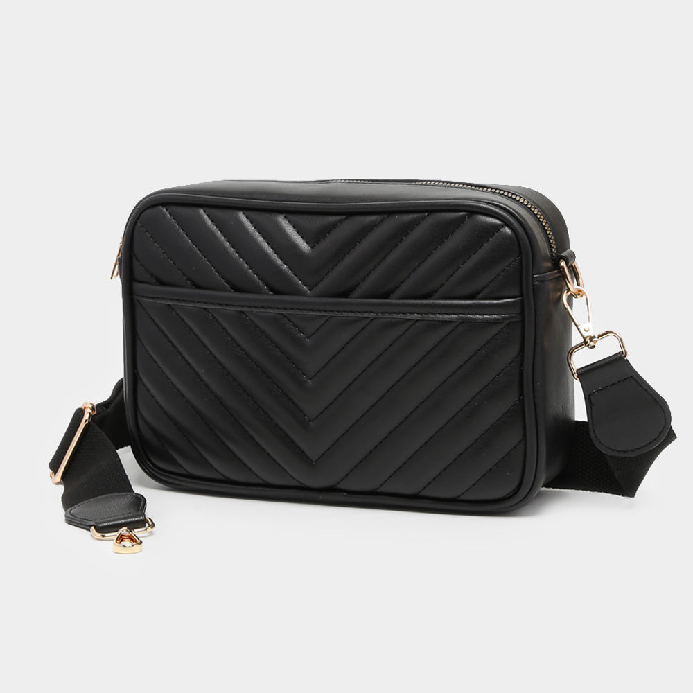 Chevron Patterned Rectangle Crossbody Bag