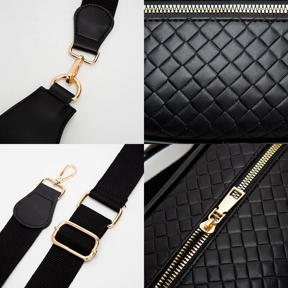 Faux Braided Leather Mini Sling Bag