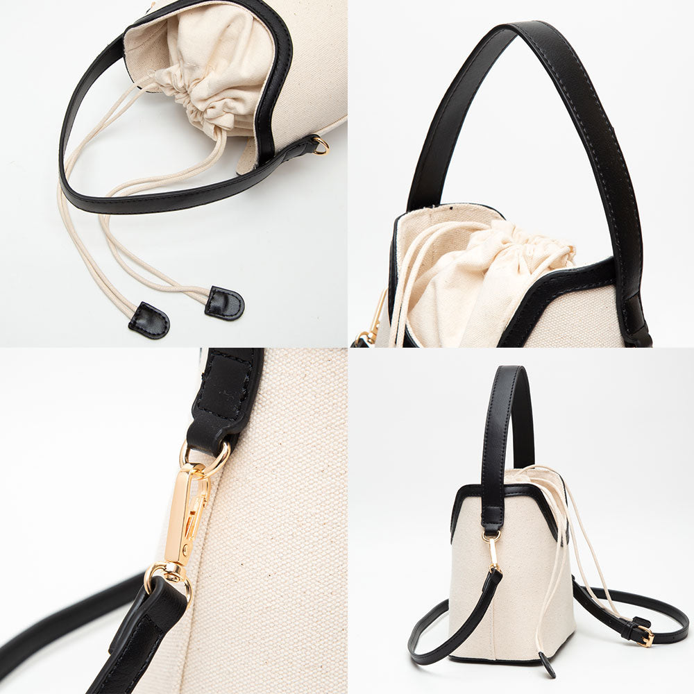 Mini Canvas Bucket Bag / Crossbody Bag