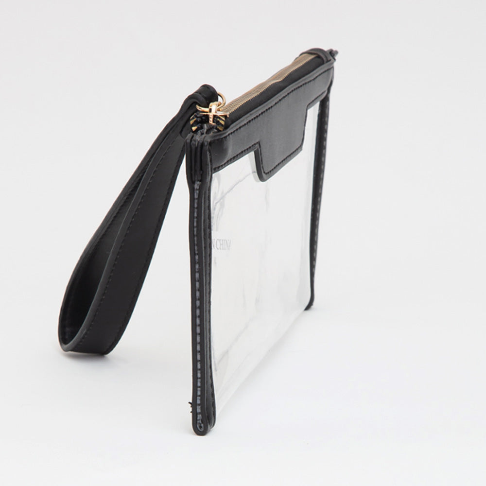 Transparent Flap Wristlet Pouch / Clutch Bag