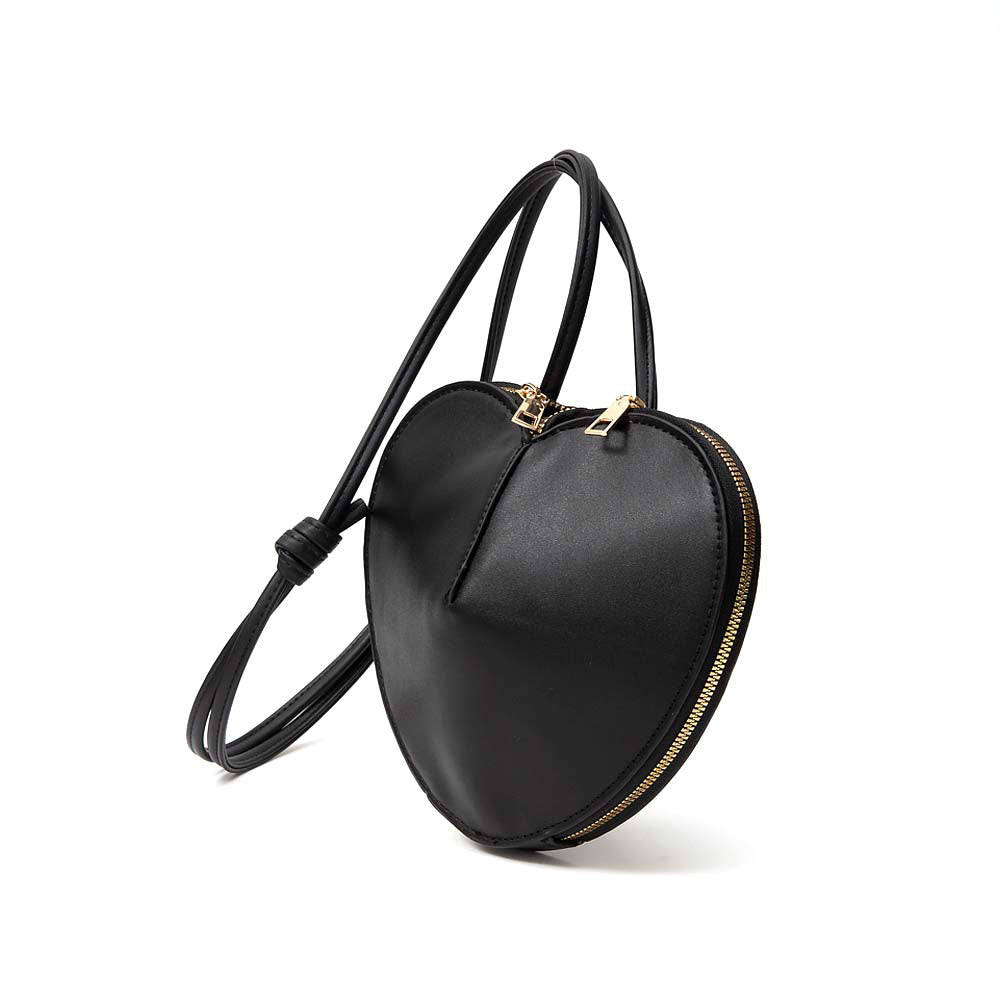 Faux Leather Heart Shaped Crossbody Bag