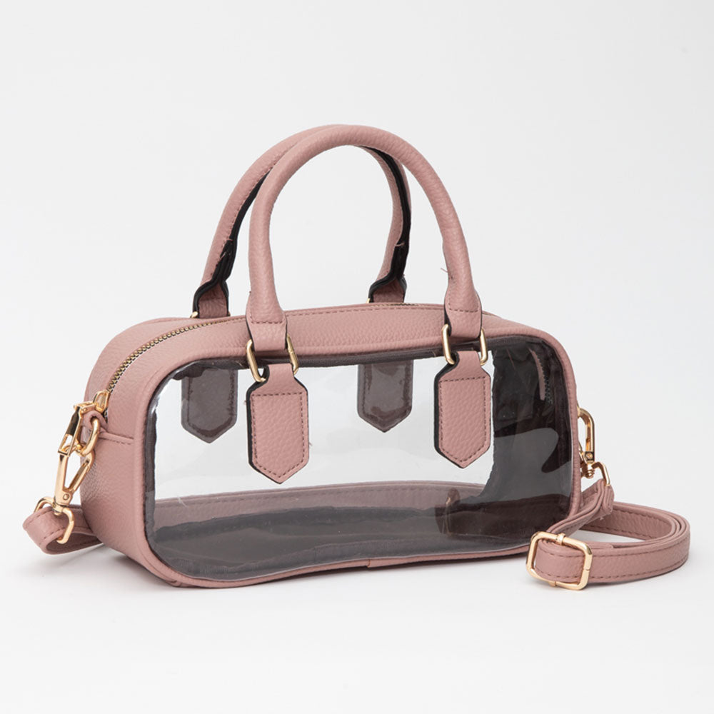 Transparent Structured Top Handle Handbag / Crossbody Bag