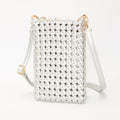 Faux Leather Woven Small Crossbody Bag