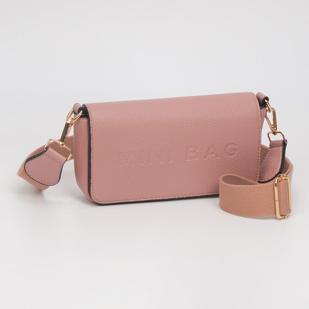Faux Leather MINI BAG Message Structured Crossbody Bag