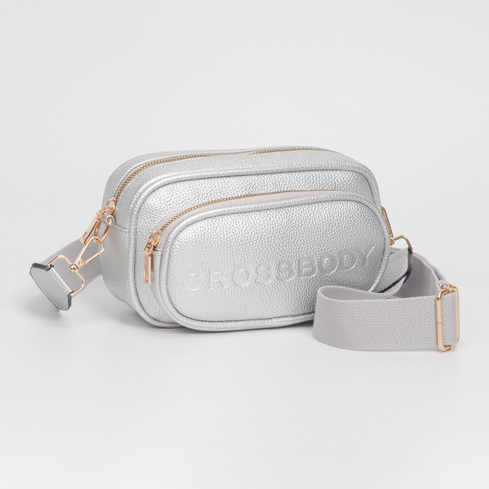 Faux Pebbled Leather Structured Crossbody Bag