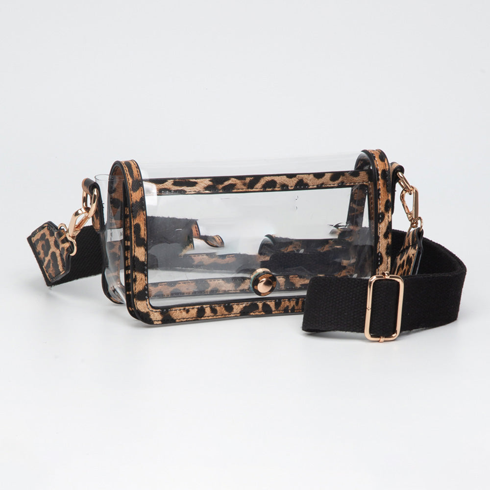 Transparent Rectangle Flap Crossbody Bag