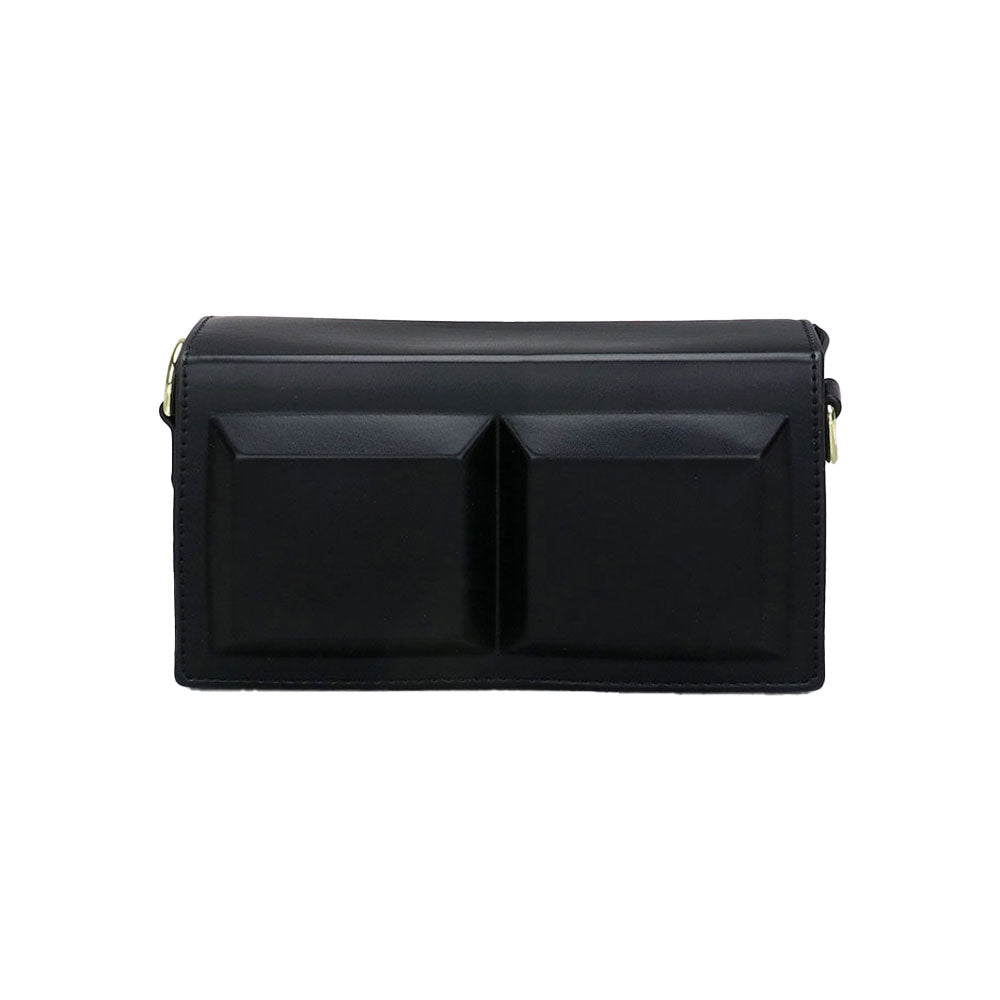 Faux Leather Box Crossbody Bag