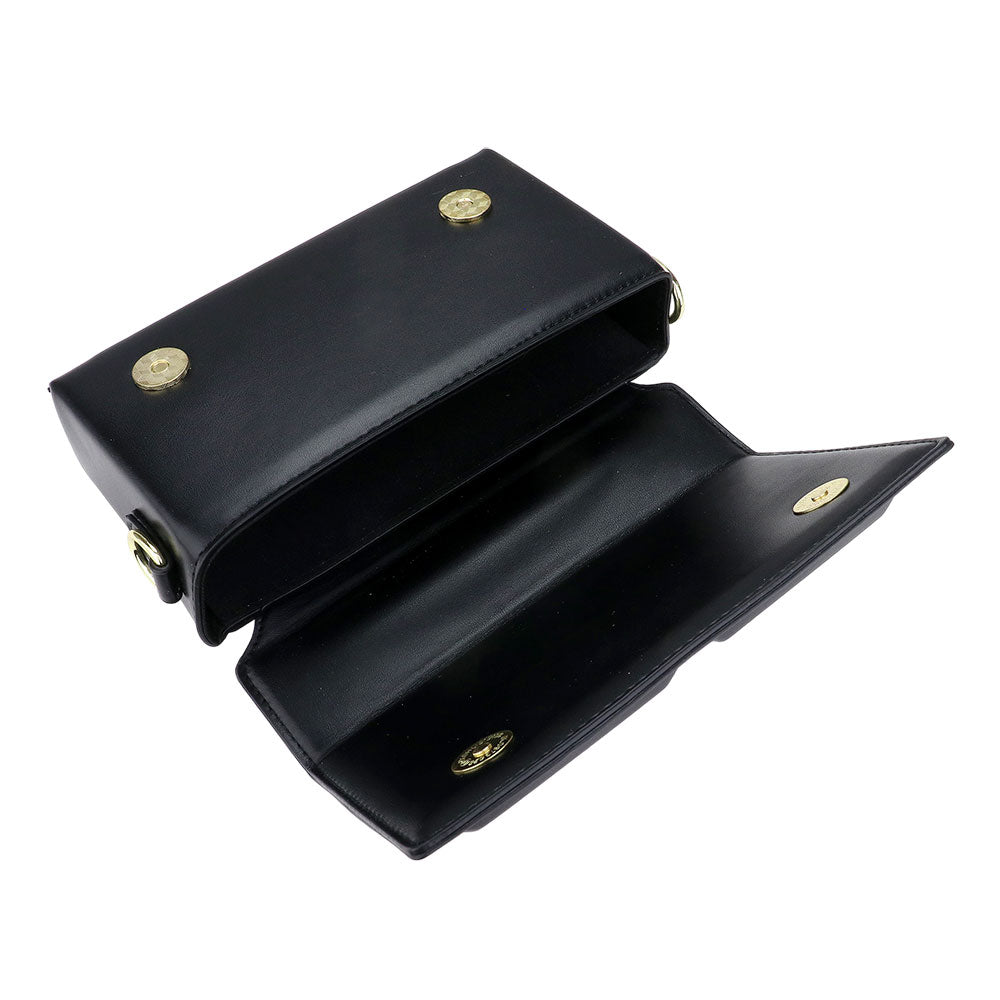 Faux Leather Box Crossbody Bag