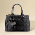 Faux Leather Top Handle Crossbody Bag with Mini Bag