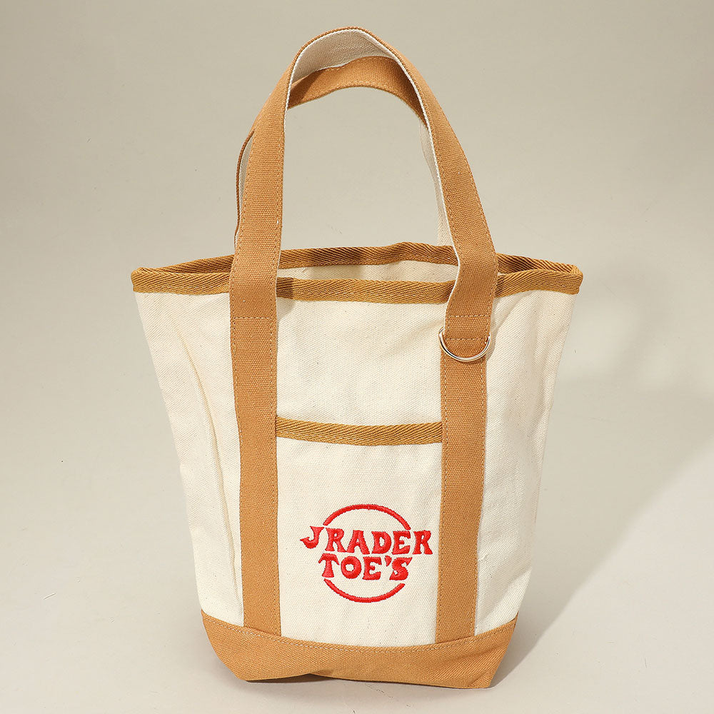 Jrader Toes Message Embroidered Small Multi Purpose Canvas Tote Bag