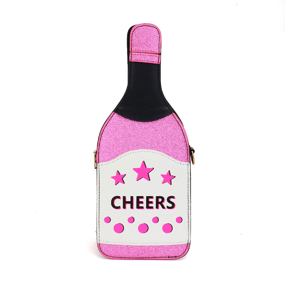 CHEERS Message Bottle Shaped Crossbody Bag