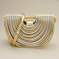 Faux Leather Unique Half Moon Structured Handbag Crossbody Bag
