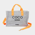 COCO MAMA Message Pointed Terry Small Tote Bag / Crossbody Bag