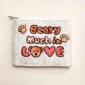 BEARY MUCH IN LOVE Message Sequin Seed Beaded Mini Pouch Bag